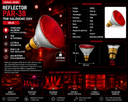 Reflector PAR-38 75W Halógeno 120V Rojo