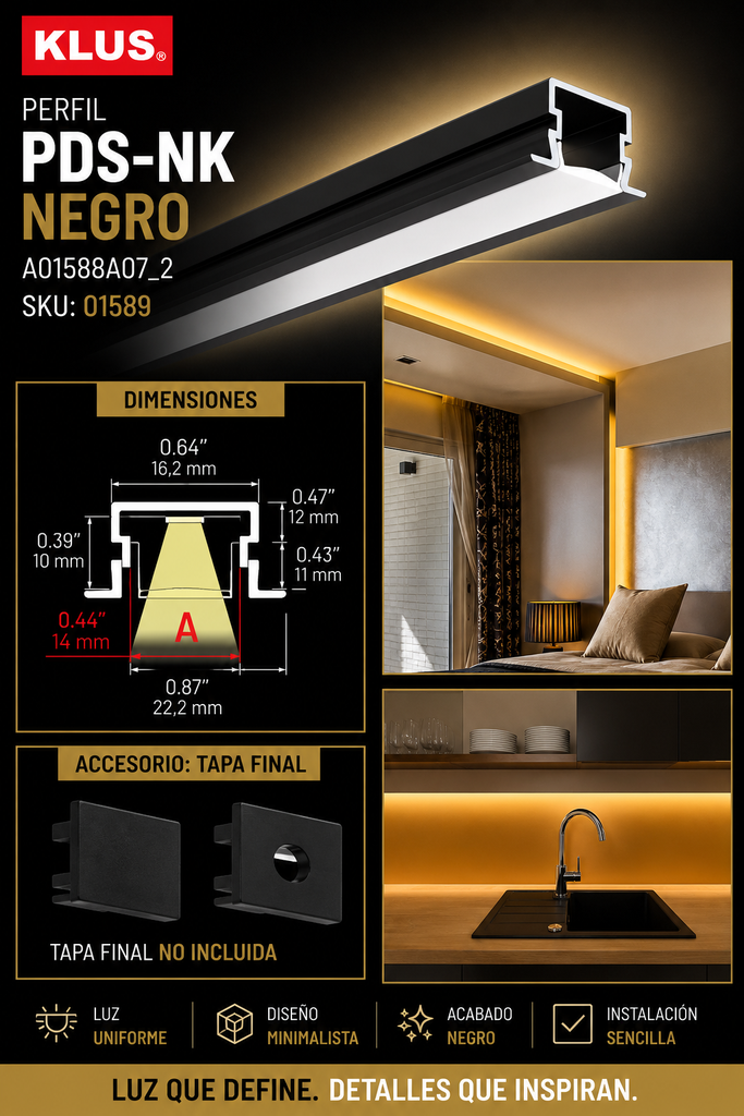 Perfil A01588A07_2 PDS-NK Negro KLUS