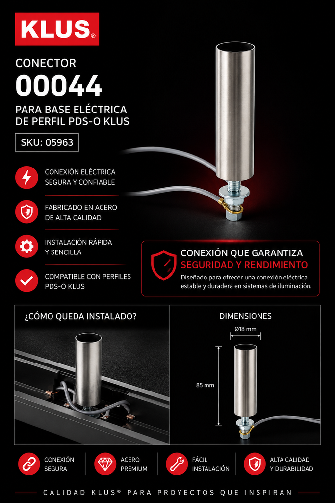 Conector 00044 para Base Eléctrica de Perfil PDS-O KLUS