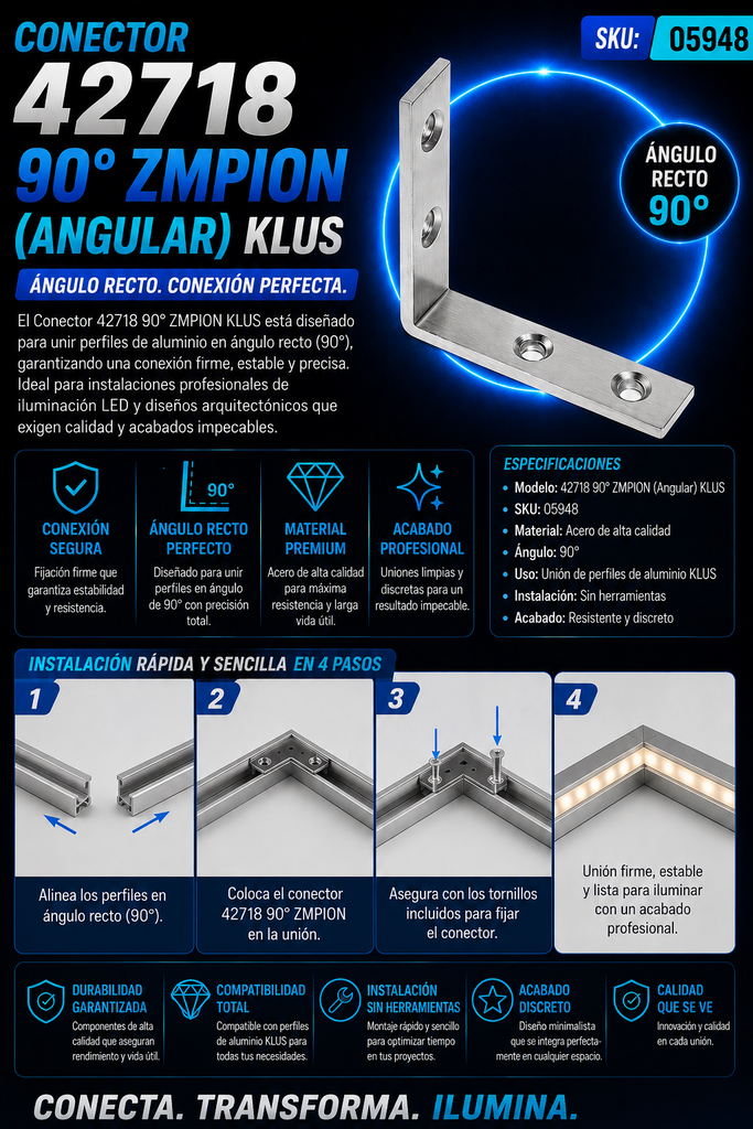 Conector 42718 90º ZMPION (Angular) KLUS