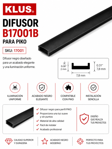 [17001] Difusor B17001B Negro para PIKO