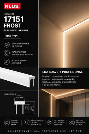 [17151] Difusor 17151 FROST para Perfil HR-LINE KLUS