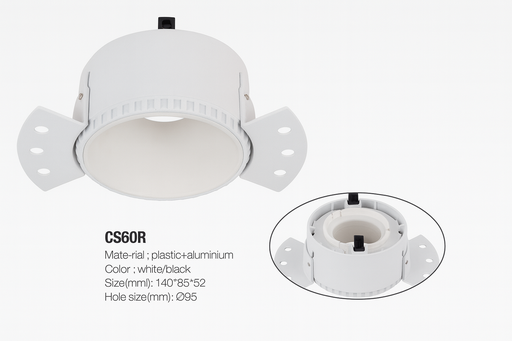 [06508] Empotrable Fija Ø CS60R GU-10 Sin Border (TRIMLESS) Blanco