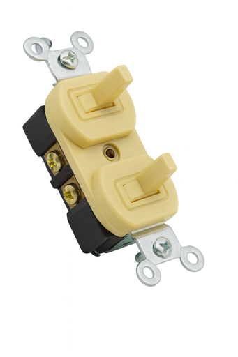 [00073] INTERRUPTOR DOBLE U05 VINTAGE TIPO LEVITON COLOR MARFIL