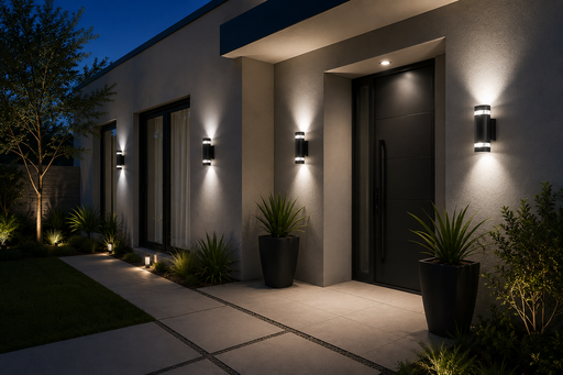 [02072] Aplique E-27 GS65R-2 BK UP-Down 235*101*95 Negro Redondo EVOLIGHT IP-65