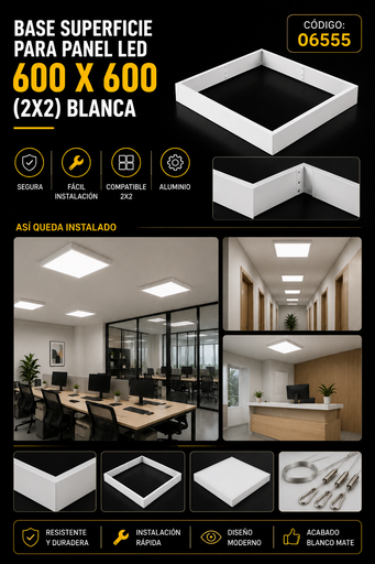 [06555] Base Superficie 600 X 600 (2X2) Blanca de Panel B29751 BACKLIT ROOMLUX