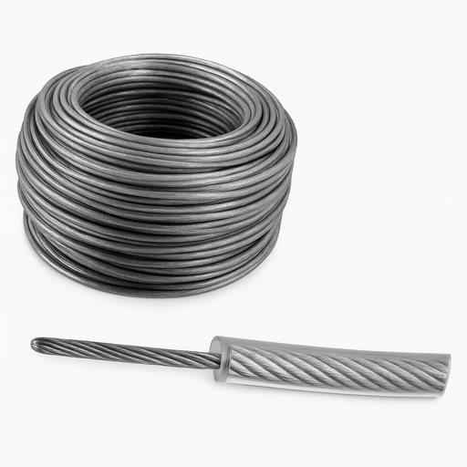 [06424] Cable de Acero Forrado GALV. 7X7 DE 1.58 MM (2.38mm) 1/16-3.2