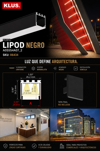 [06434] Perfil A05554A07_2 LIPOD Negro