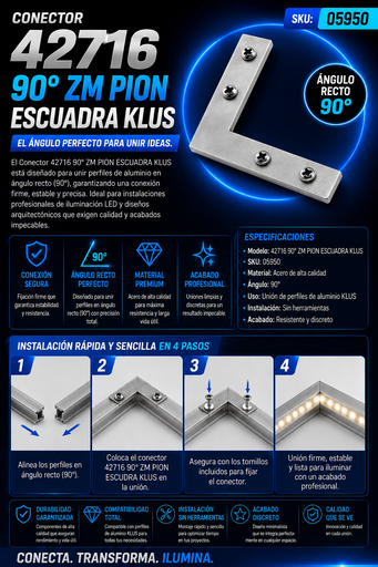 [05950] Conector 42716 90º ZM PION ESCUADRA KLUS