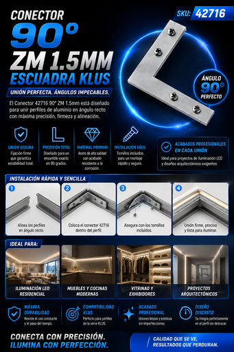 [42716] Conector 42716 90º ZM 1.5mm ESCUADRA KLUS