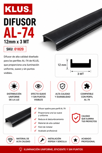 [01820] Difusor AL-74 12mm x 3 MT para AL-74
